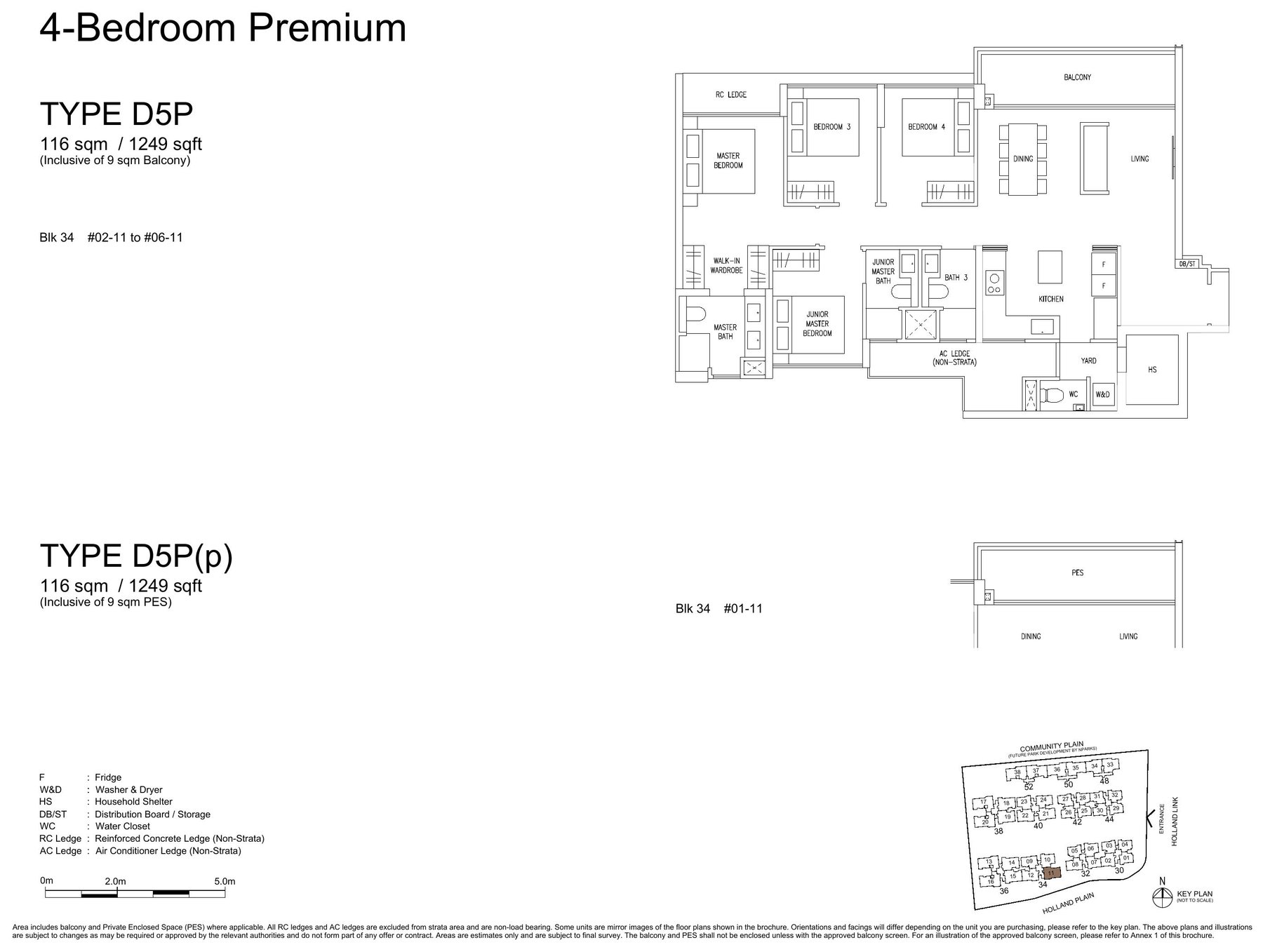 4 Bedroom Premium (D5P) — 1,249 sqft floor plan