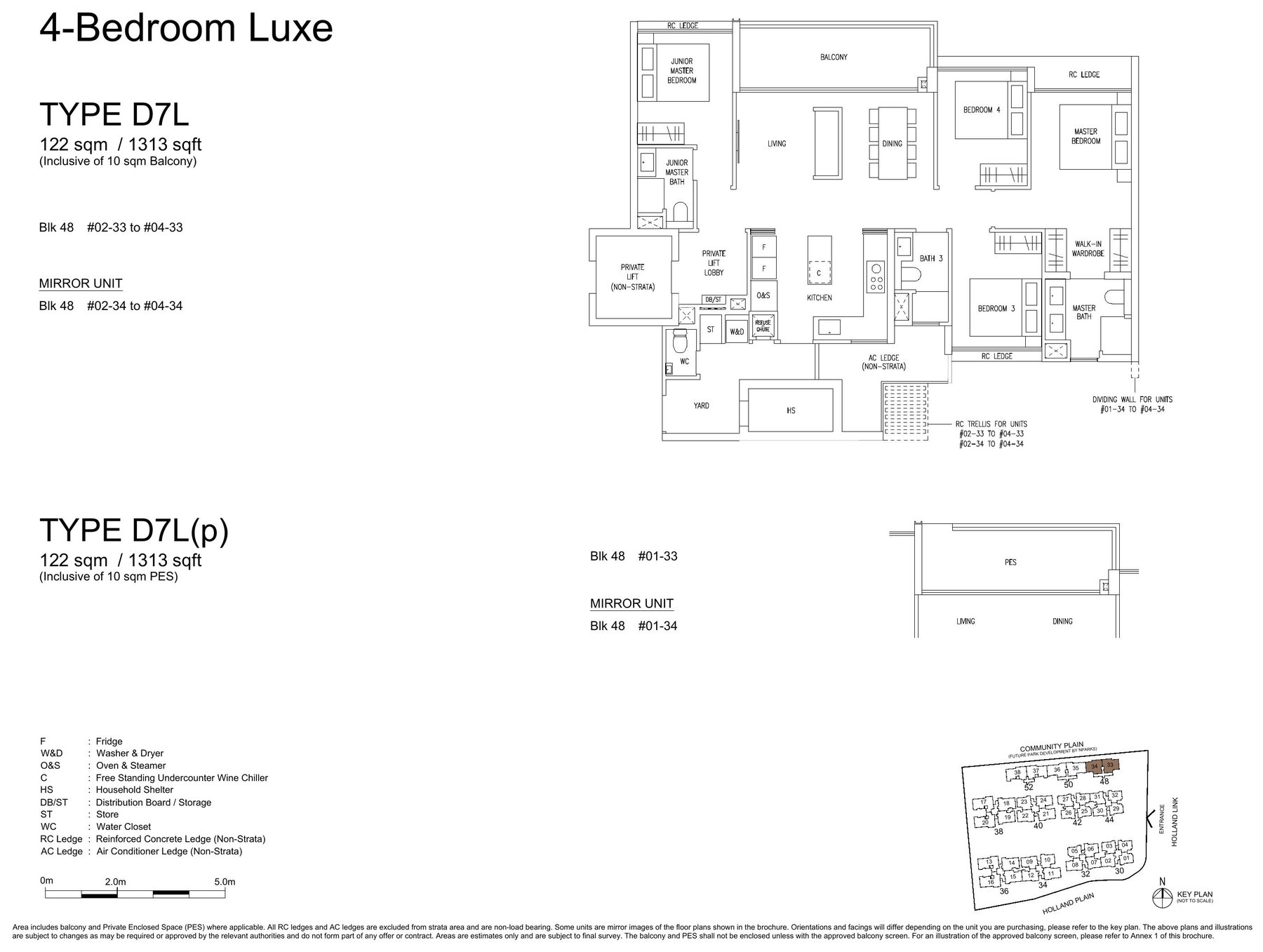 4 Bedroom Luxe (D7L) — 1,313 sqft floor plan