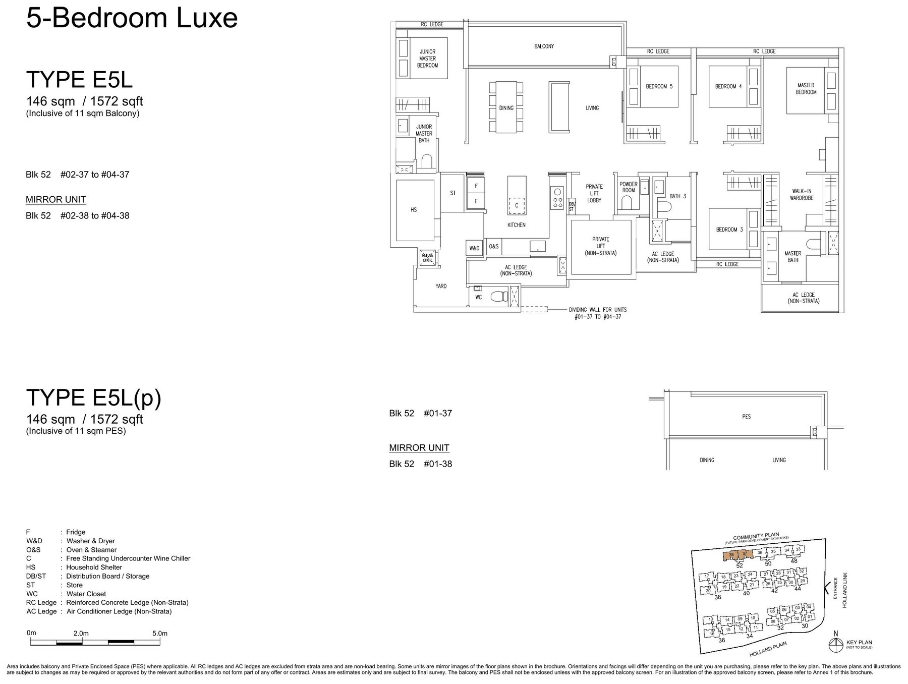 5 Bedroom Luxe (E5L) — 1,572 sqft floor plan